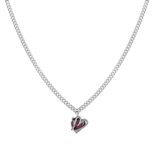 STRAWBERRY HARD CANDY - Rabbit Ear Ruby Necklace