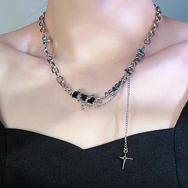 Black Gem Multi layer Winding Necklace