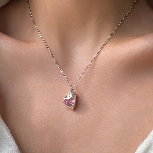 PINK GALAXY - Irregular Heart Necklace