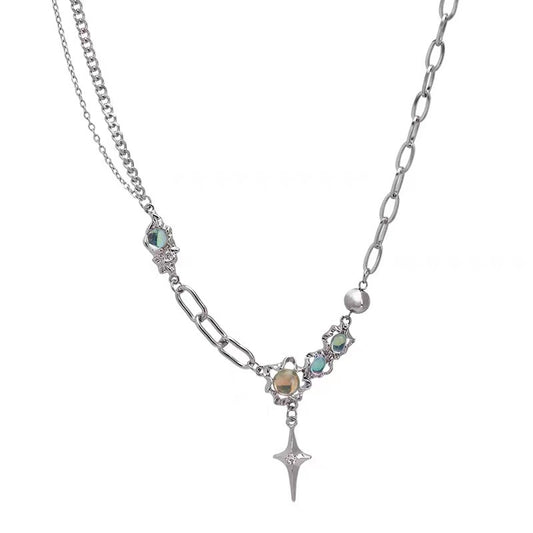 LA LUNA - Moonlight Stone Star Necklace